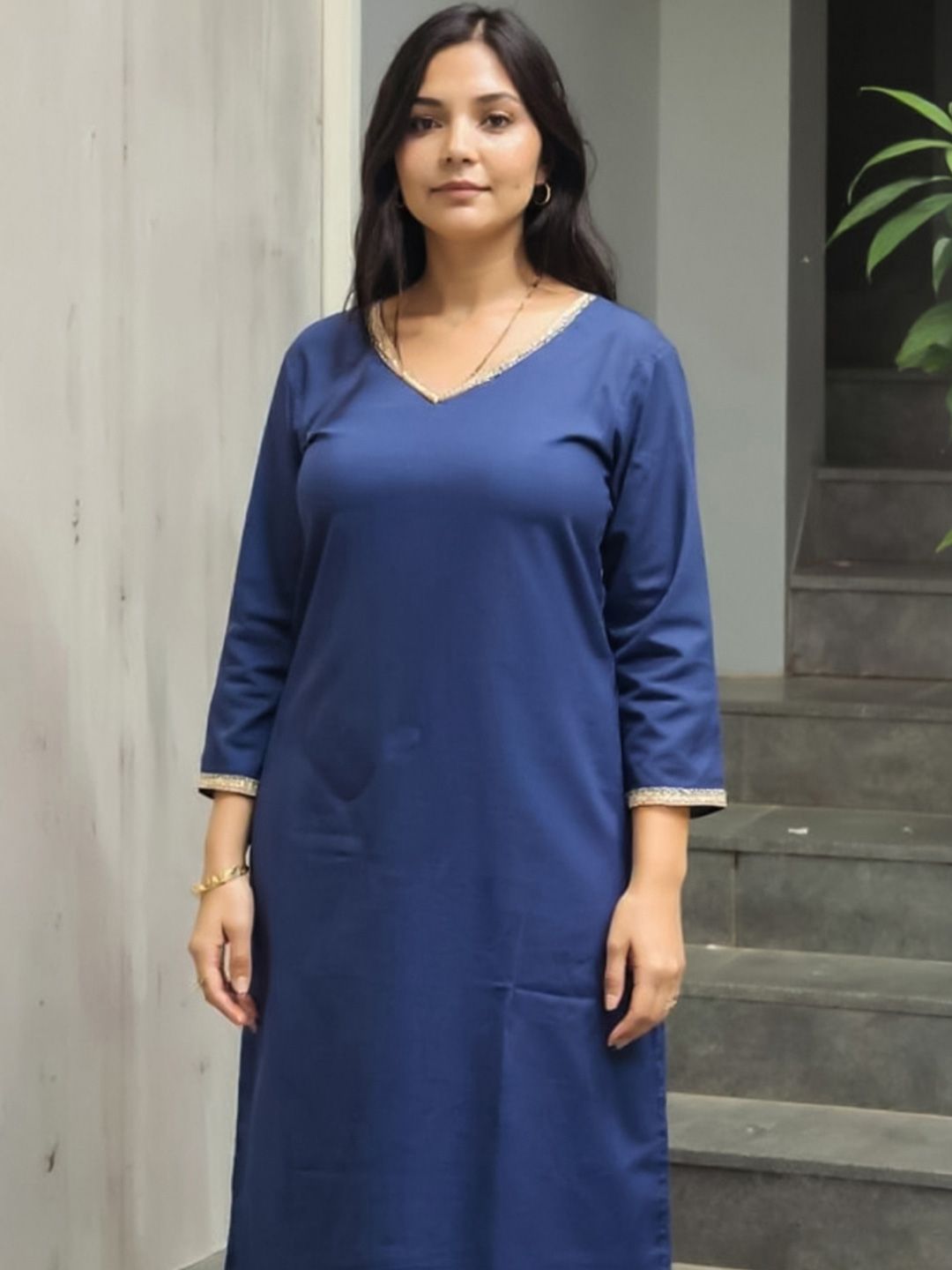 Indo Era Women V-Neck Straight Kurta with Trouser-picture-32