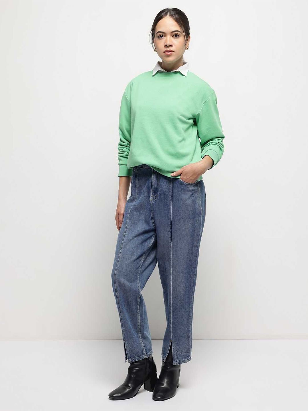 Marks & Spencer Women Crew Neck Oversized Pullover Sweatshirt-picture-39