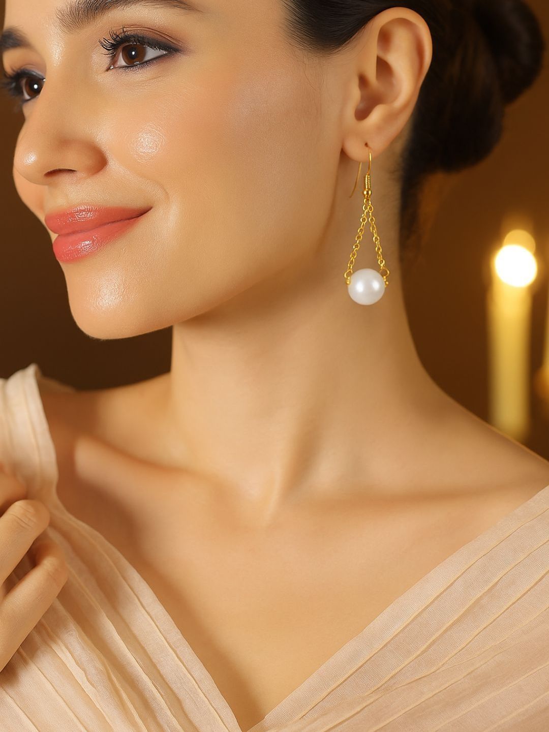 DressBerry Gold-Plated Brass Circular Drop Earrings-picture-50