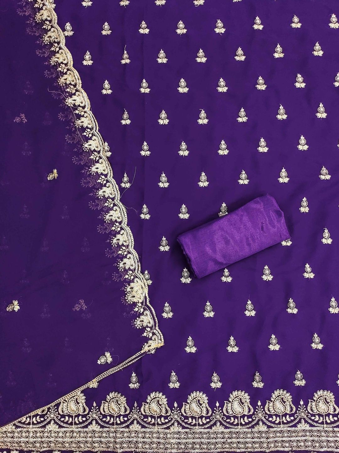 KALINI Women Poly Georgette Embroidered Dress Material-picture-14