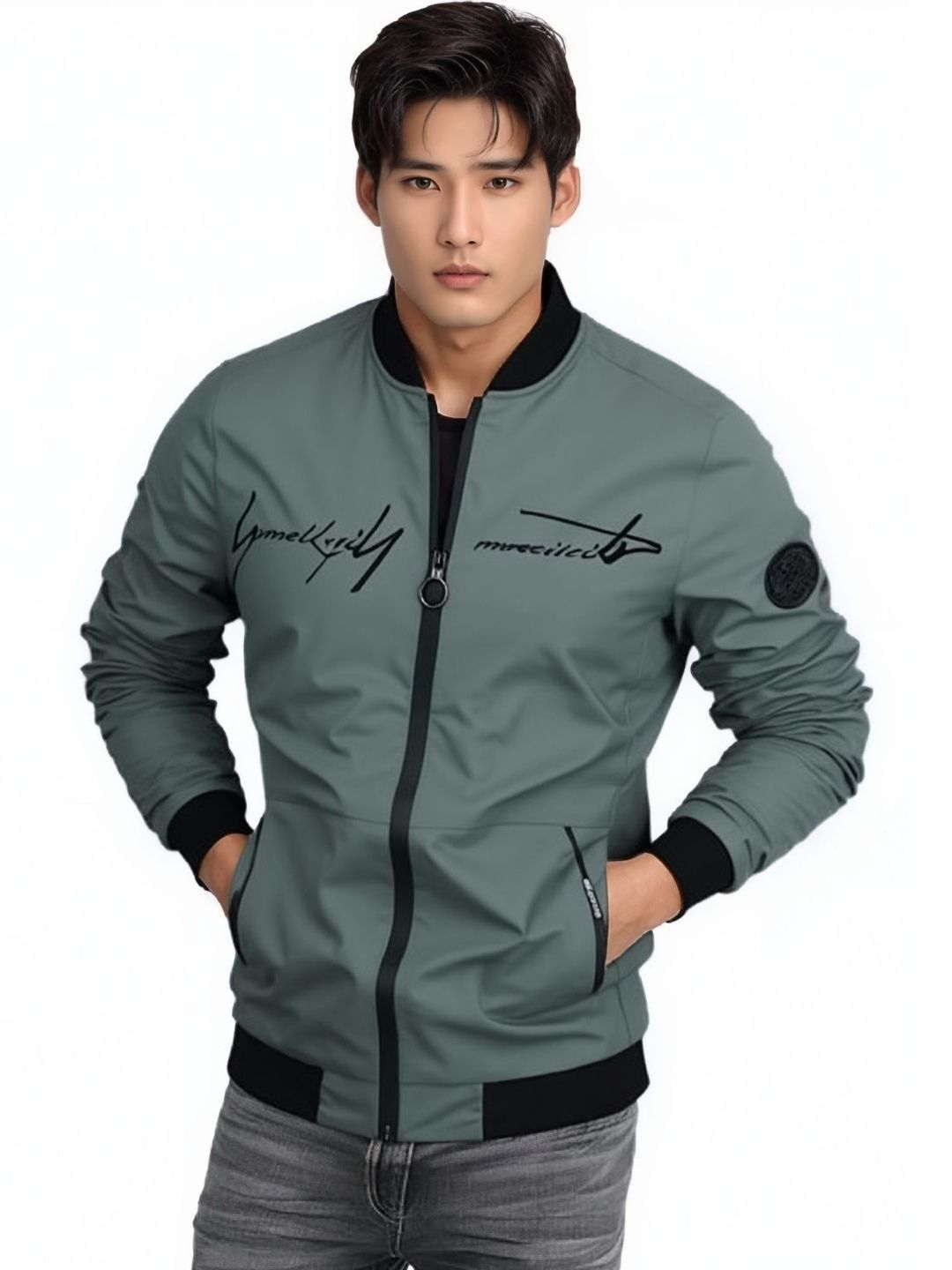 TAZO Lightweight Bomber with Patchwork Jacket-image-0