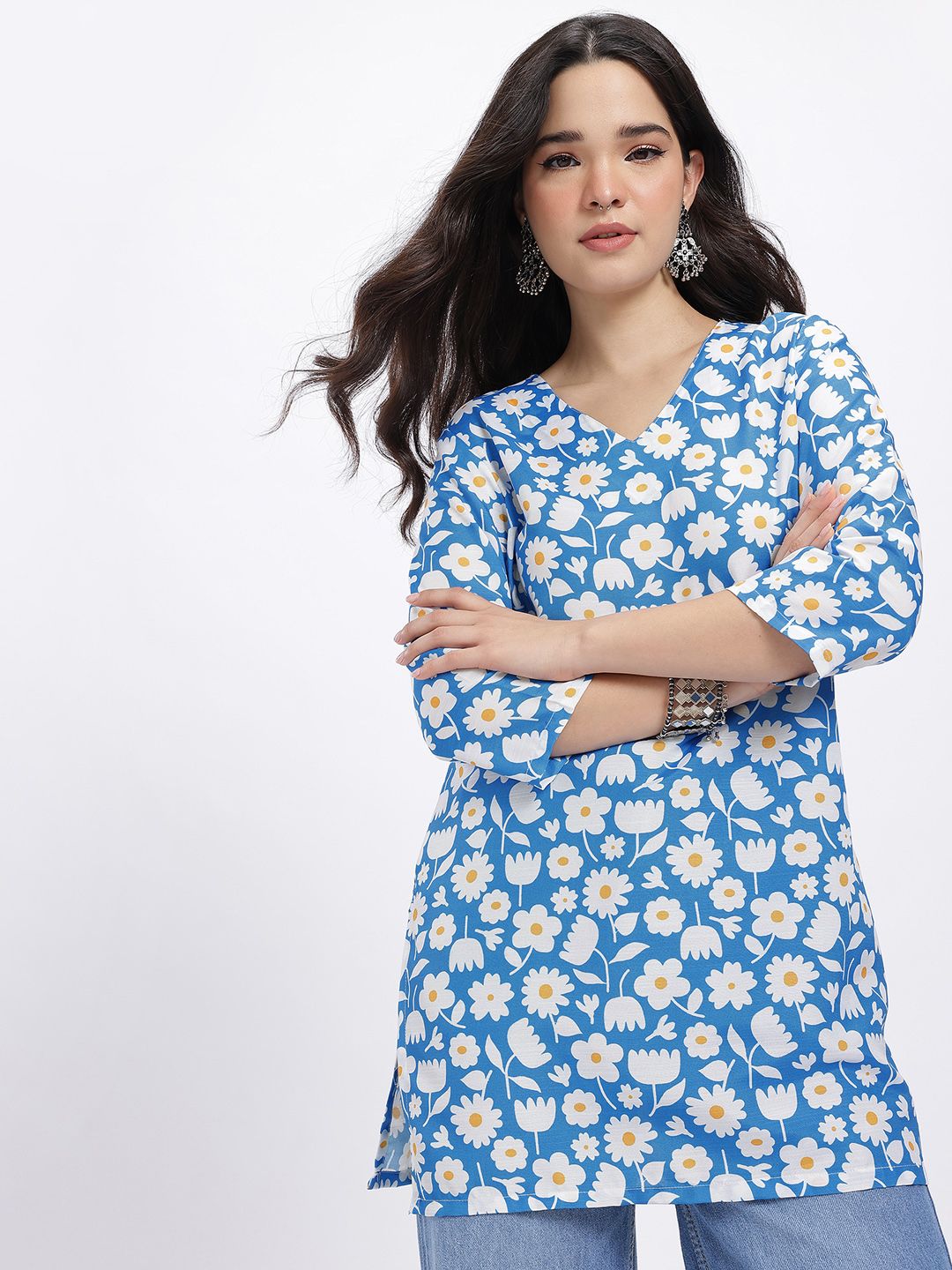 Anouk Rustic Floral Printed V-Neck Regular Kurti-picture-14