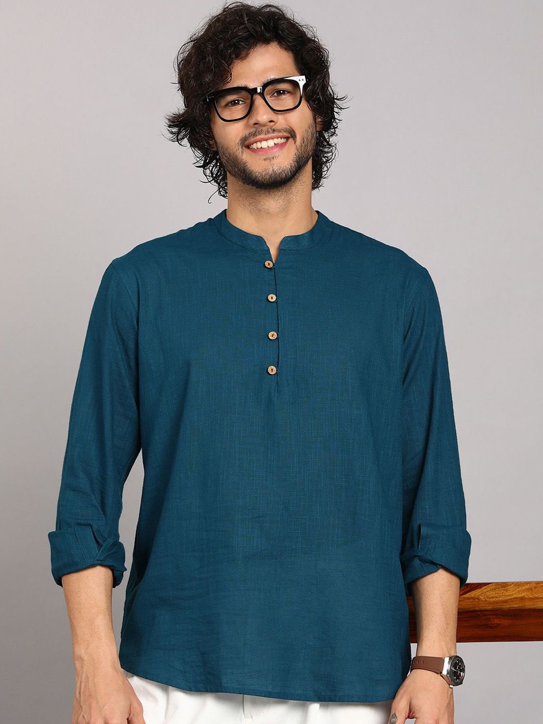 SWAGG INDIA Men Solid Daily Cotton Straight Kurta-picture-41