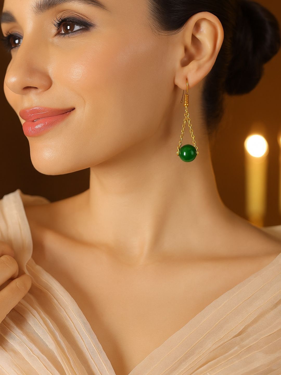 DressBerry Gold-Plated Brass Circular Drop Earrings-picture-57