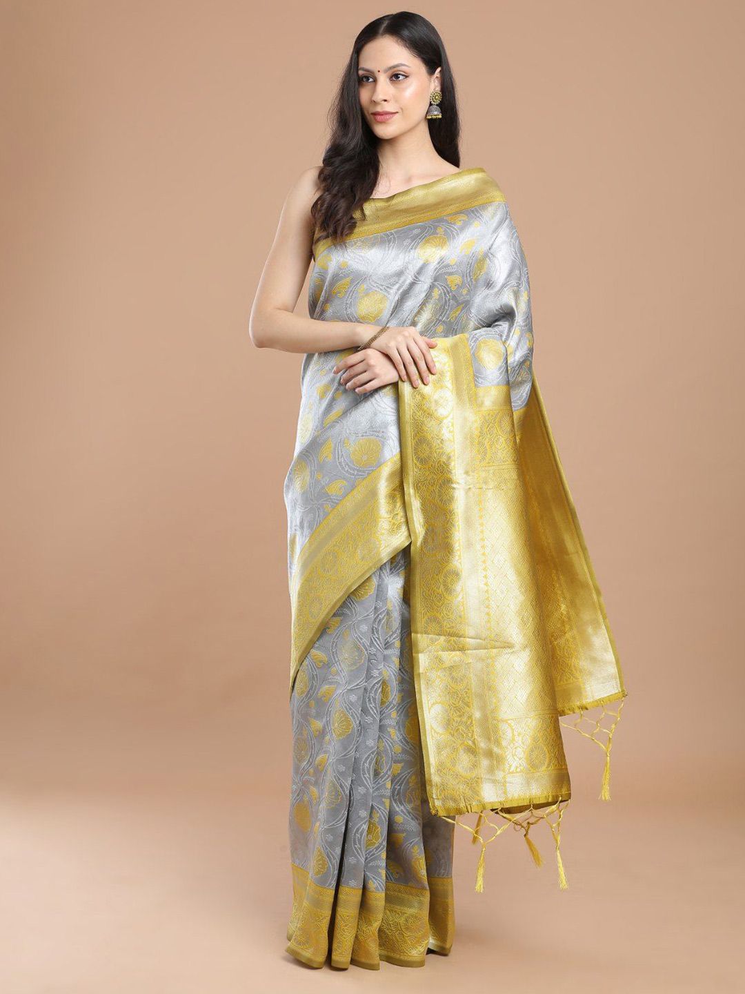 House of Pataudi Woven Design Zari Art Silk Banarasi Saree-picture-28
