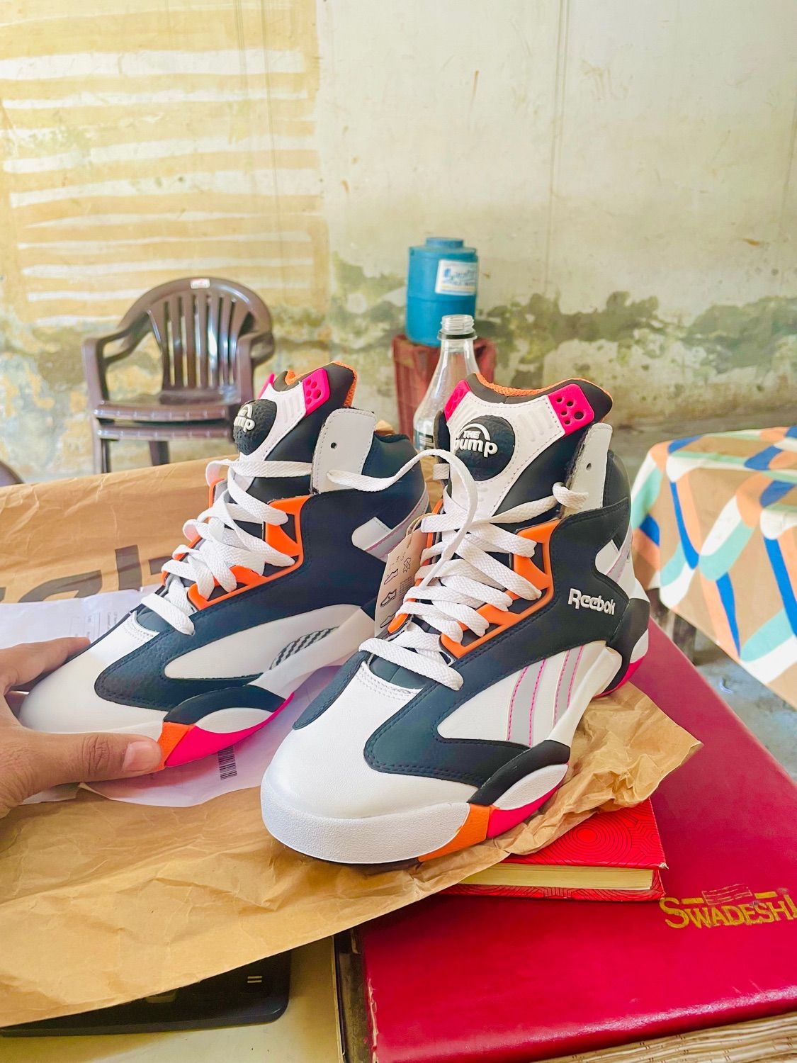 Buy Reebok Men Shaq Attaq Colourblocked Basketball Shoes - Sports