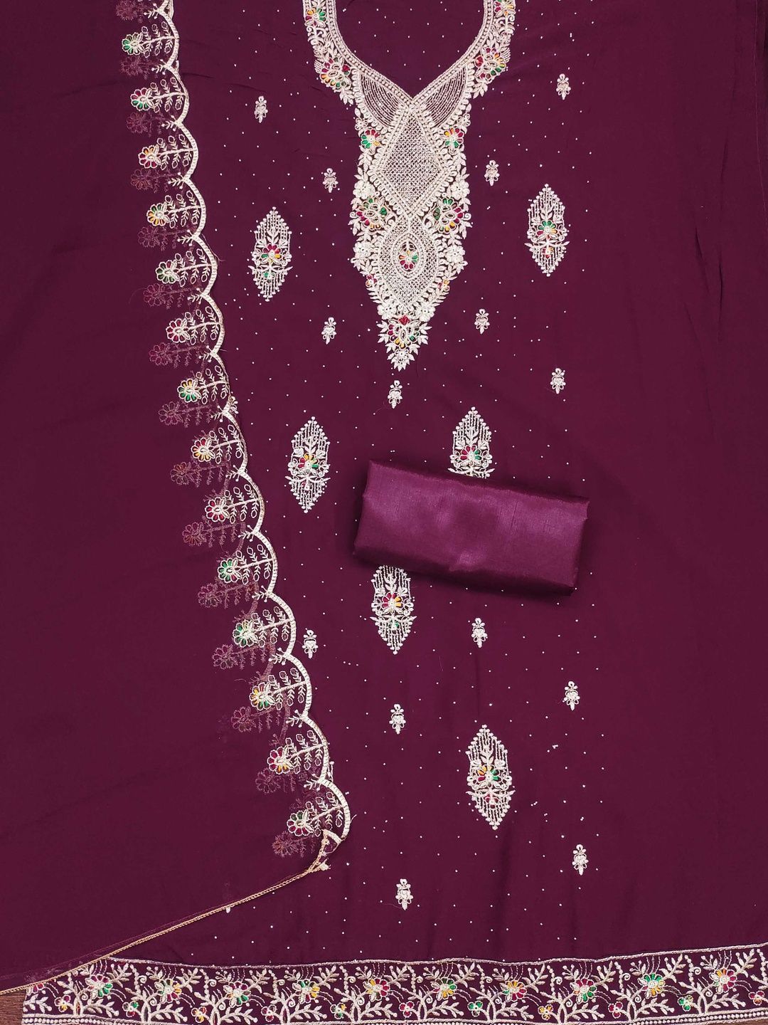 KALINI Women Poly Georgette Embroidered Dress Material-picture-24