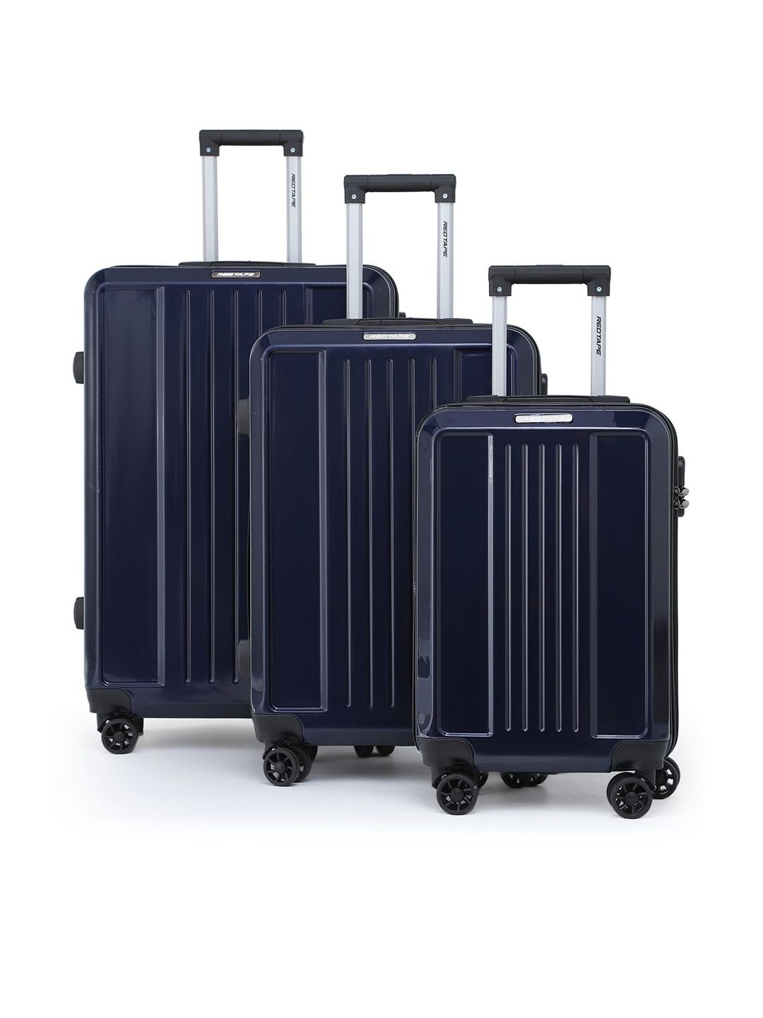 Red Tape Unisex ABS & Polycarbonate 360-Degree 8 Wheel Set Of 3 Large, Medium & Cabin Trolley Bags-picture-16