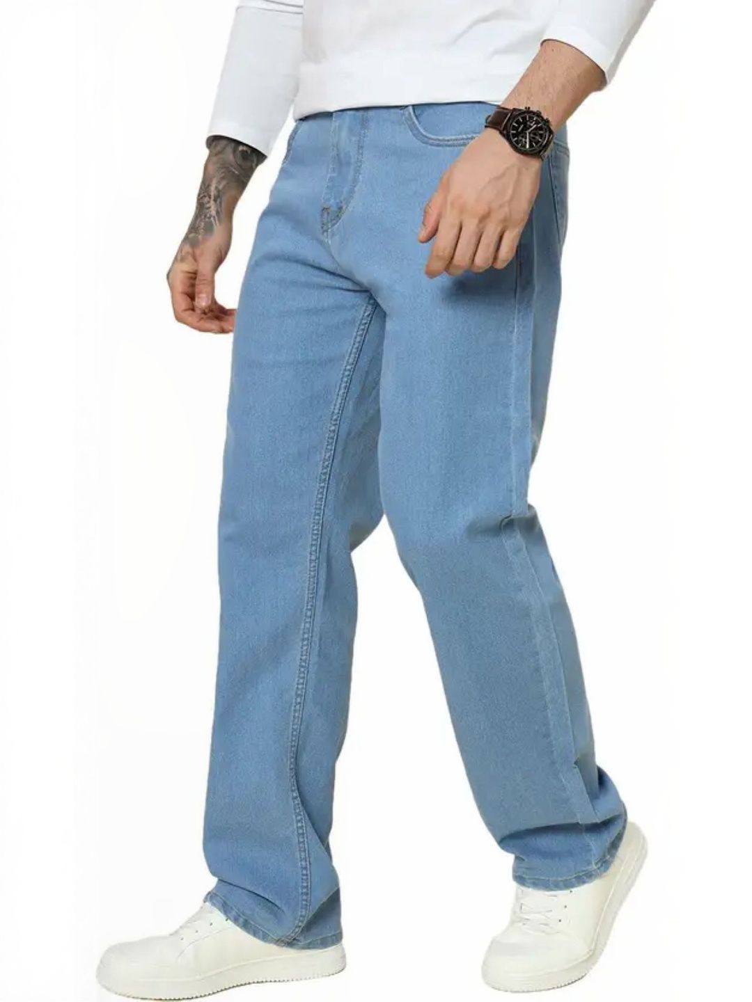 MaverIQ Men Classic Relaxed Fit Mid-Rise Stretchable Jeans-picture-18