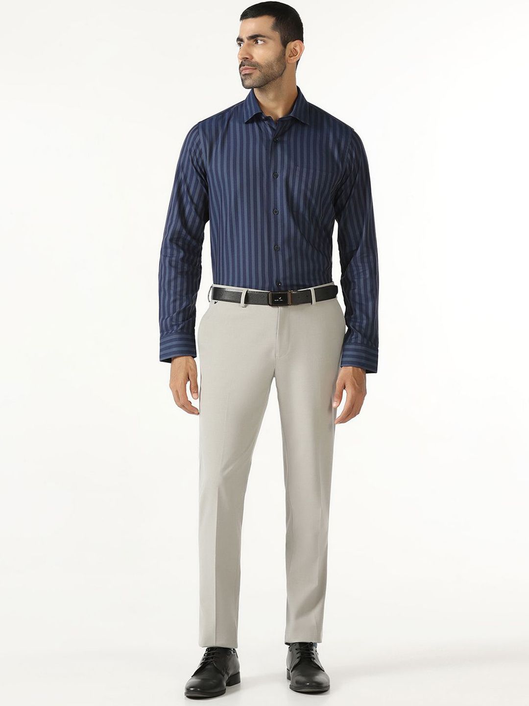 Blackberrys Striped Spread Collar Long Sleeves Pure Cotton Slim Fit Shirt-picture-30