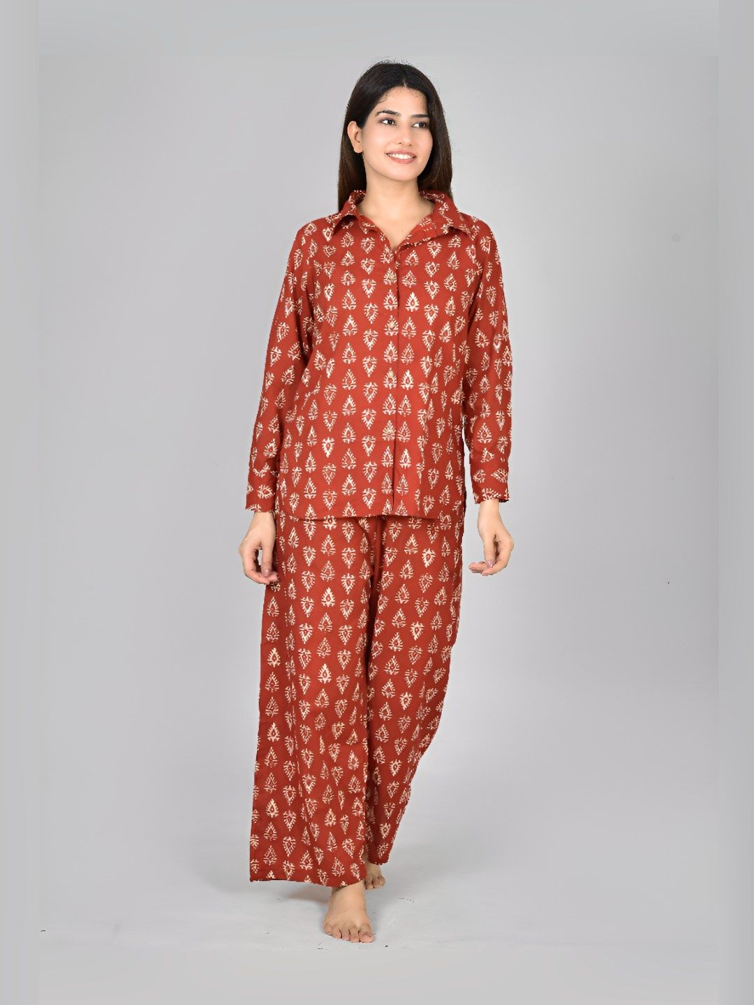 Anouk Rustic Women Ethnic Motifs Printed Regular Pure Cotton Shirt with Trousers Co-Ords-picture-12