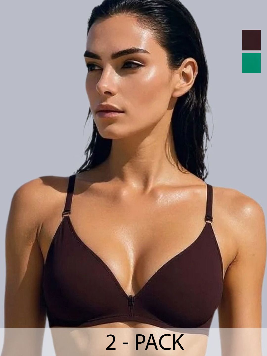 Eden Pack Of 2 Non Wired Non Padded Medium Coverage Bra-picture-26