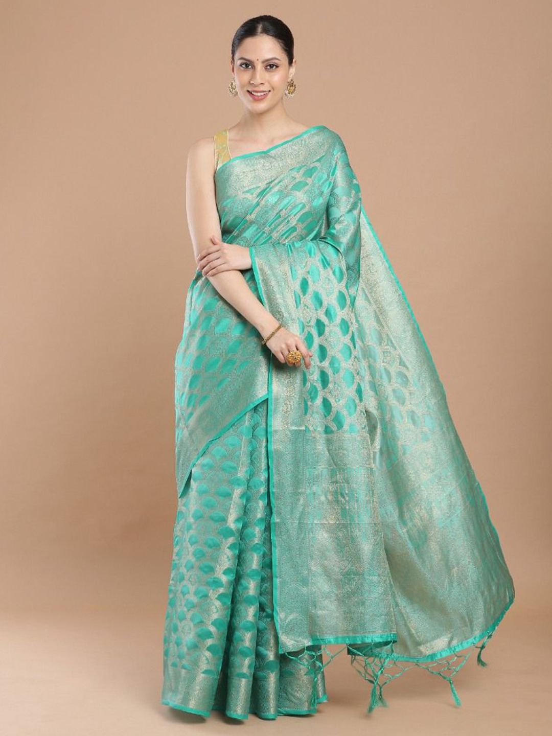 House of Pataudi Woven Design Zari Banarasi Saree-picture-37