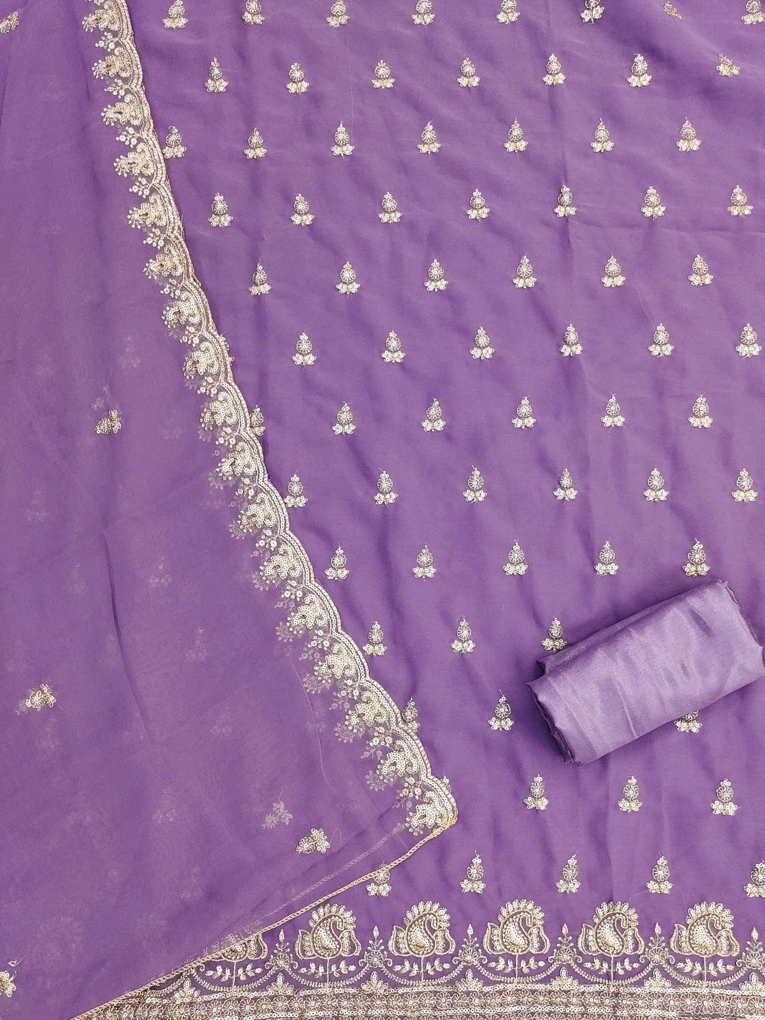 KALINI Women Poly Georgette Embroidered Dress Material-picture-16