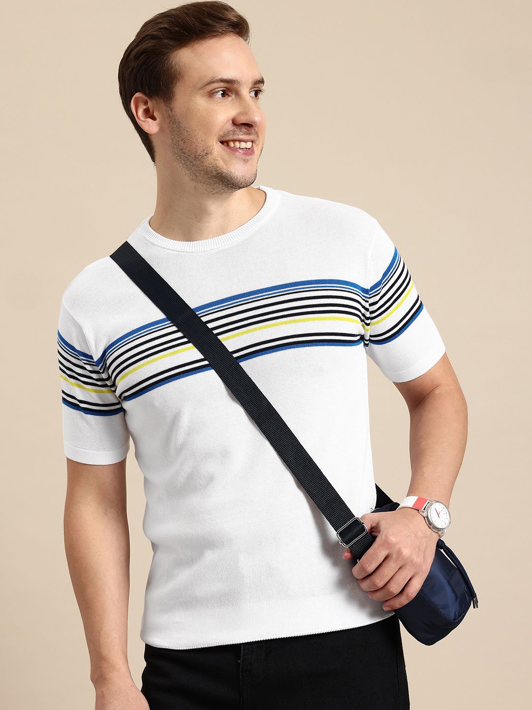 United Colors of Benetton Men Pure Cotton Striped Pullover-picture-32