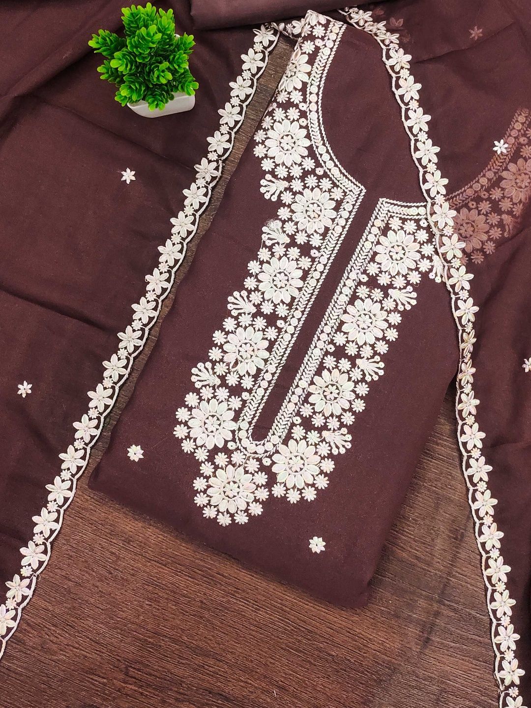 KALINI Women Poly Georgette Embroidered Dress Material-picture-20