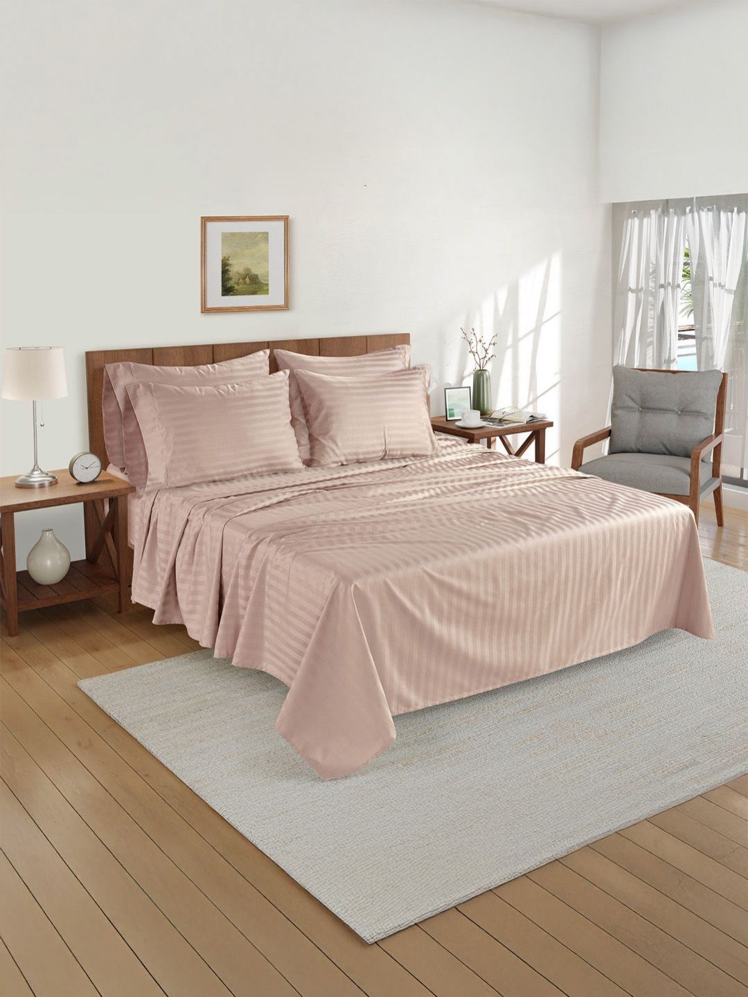 LANE LINEN Striped Egyptian Cotton Bed Covers Set-image-46