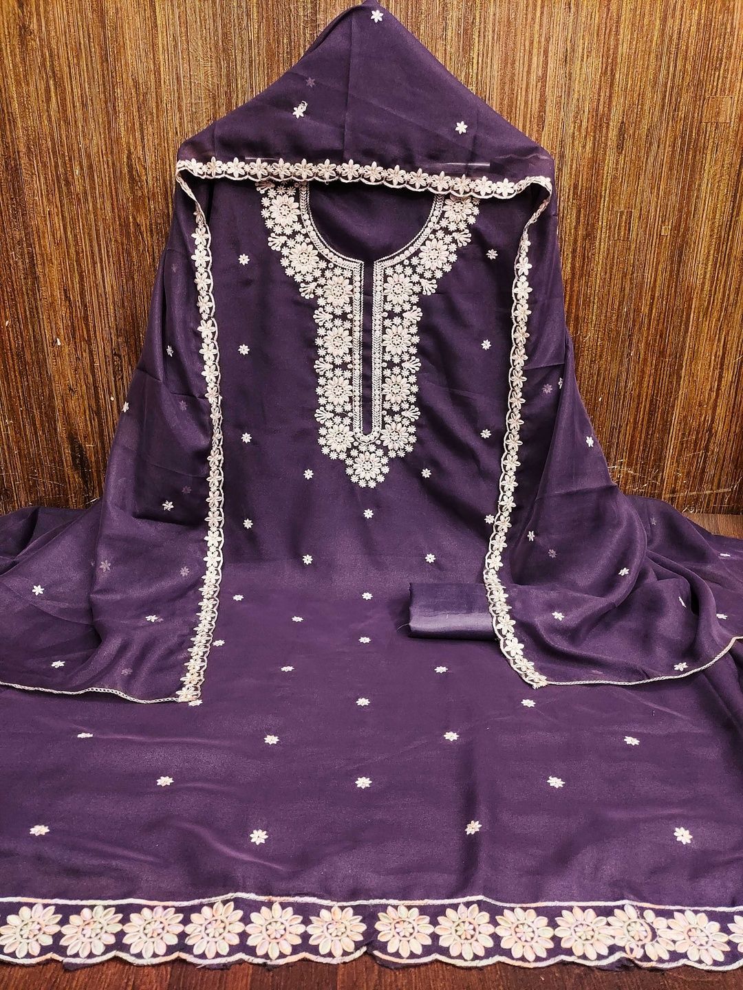 KALINI Women Poly Georgette Embroidered Dress Material-picture-31