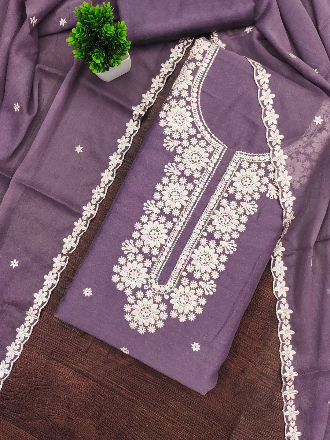 KALINI Women Poly Georgette Embroidered Dress Material-picture-19