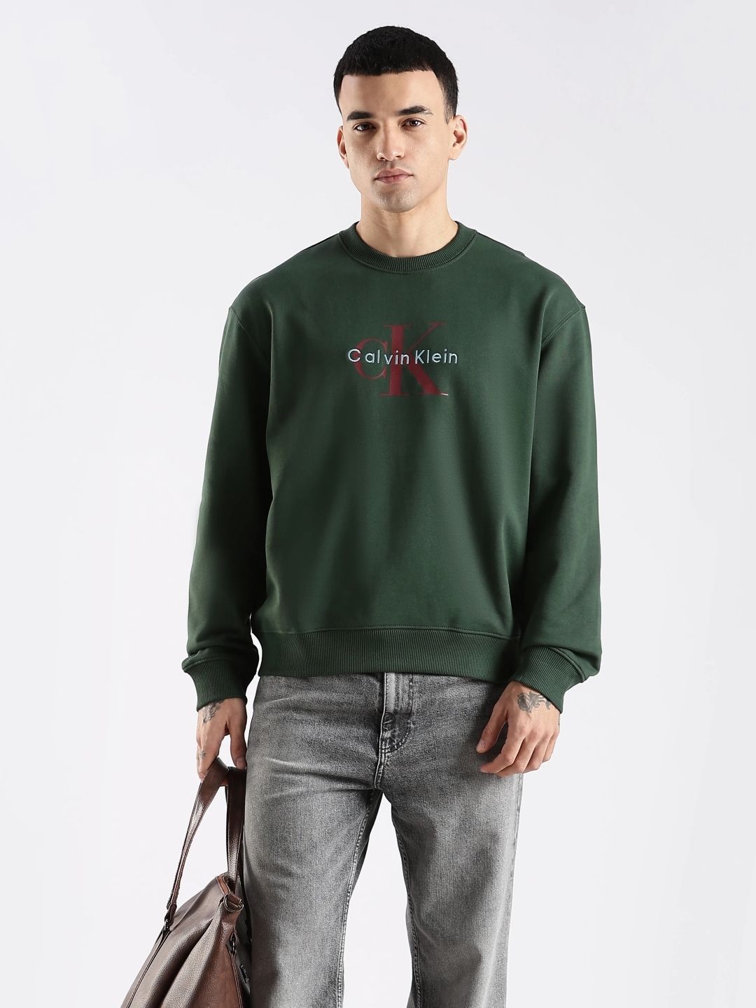 Calvin Klein Jeans Men Brand Logo Printed Cotton Sweatshirt-picture-28
