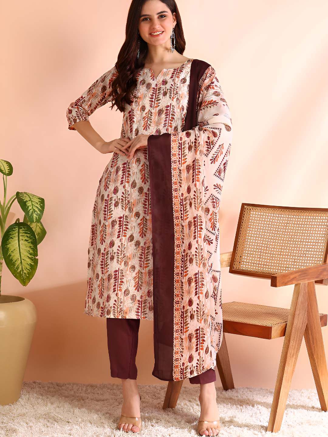 HIVA TRENDZ Women Ethnic Motifs Printed Kurta with Churidar & Dupatta-picture-26