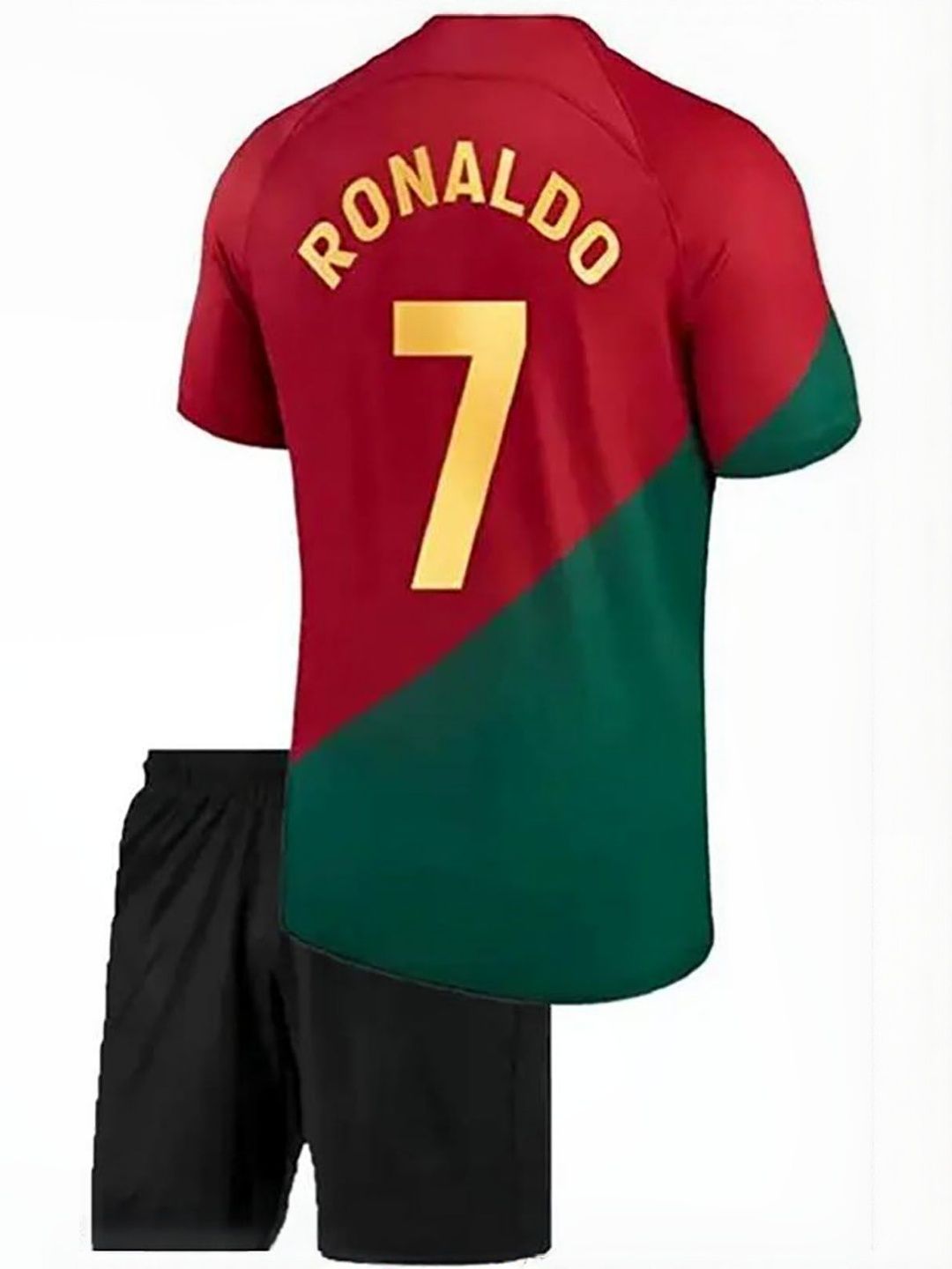dostitch Boys Portugal Cristiano Ronaldo 7 Printed Home Kit Football Jersey
