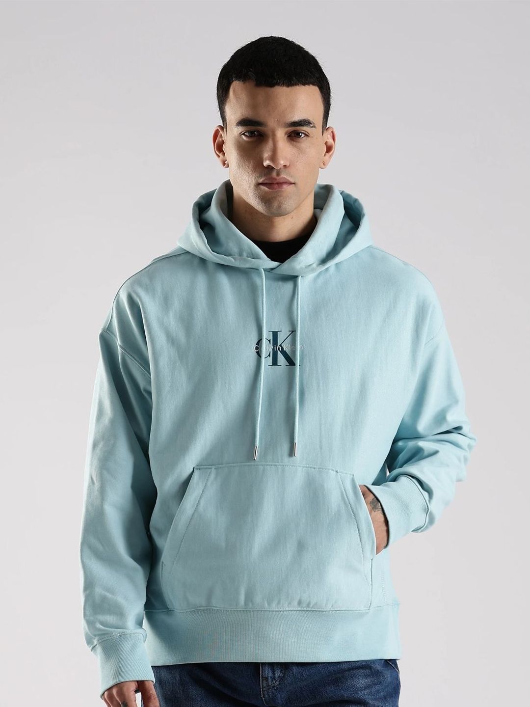 Calvin Klein Jeans Men Brand Logo Printed Hooded Cotton Pullover Sweatshirt-picture-24