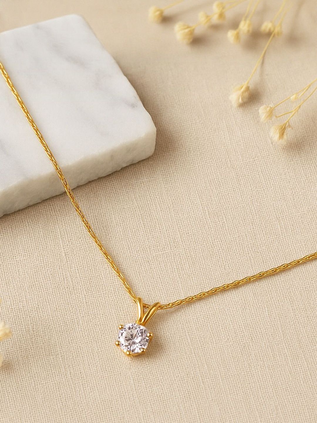 GARNISHA Women Circle Gold-Plated Pendant Chain-picture-13