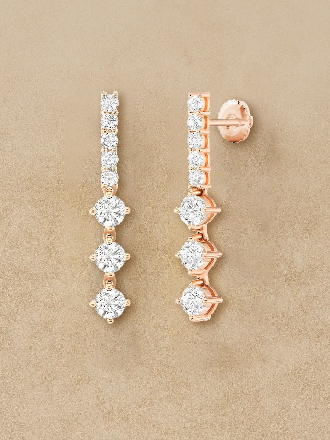 MINUTIAE Rose Gold-Plated Artificial Stones Studded Circular Shaped Drop Earrings-picture-23