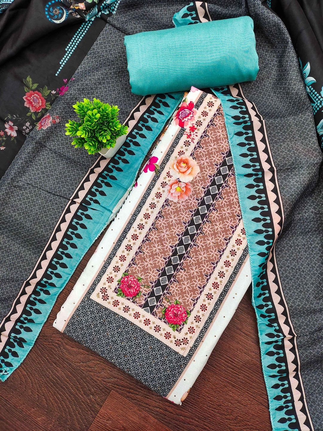 KALINI Women Cotton Blend Printed Unstitched Dress Material-picture-23