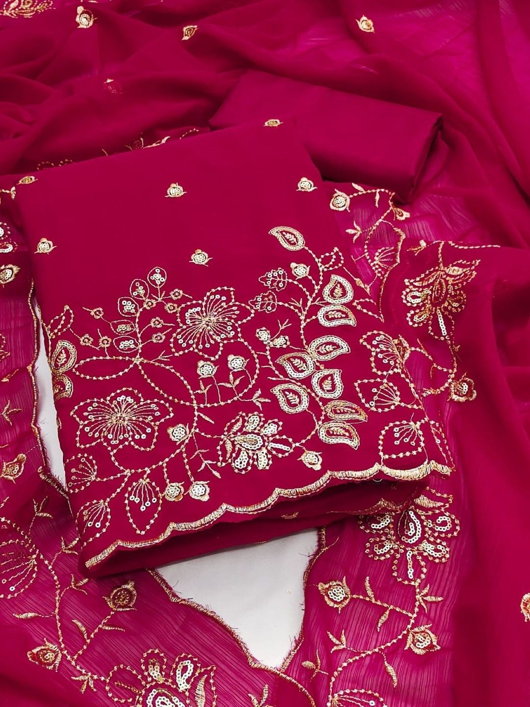 KALINI Women Poly Georgette Embroidered Dress Material-picture-17