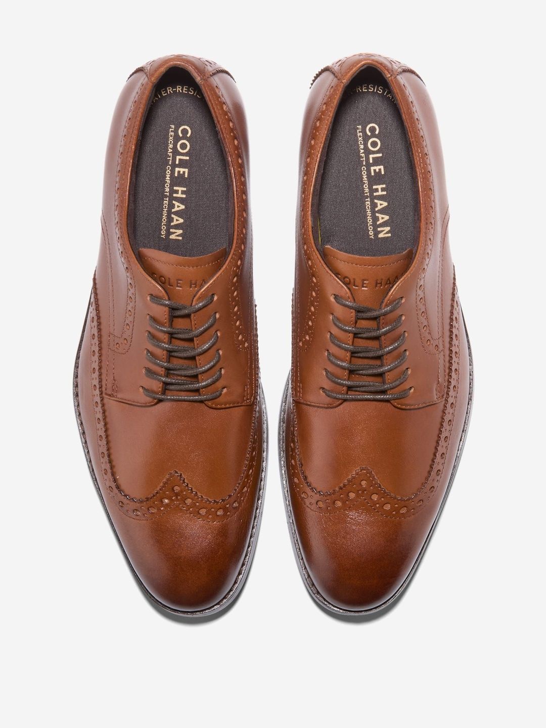 Cole Haan Men Textured Leather Oxfords With Laser Cuts-image-14