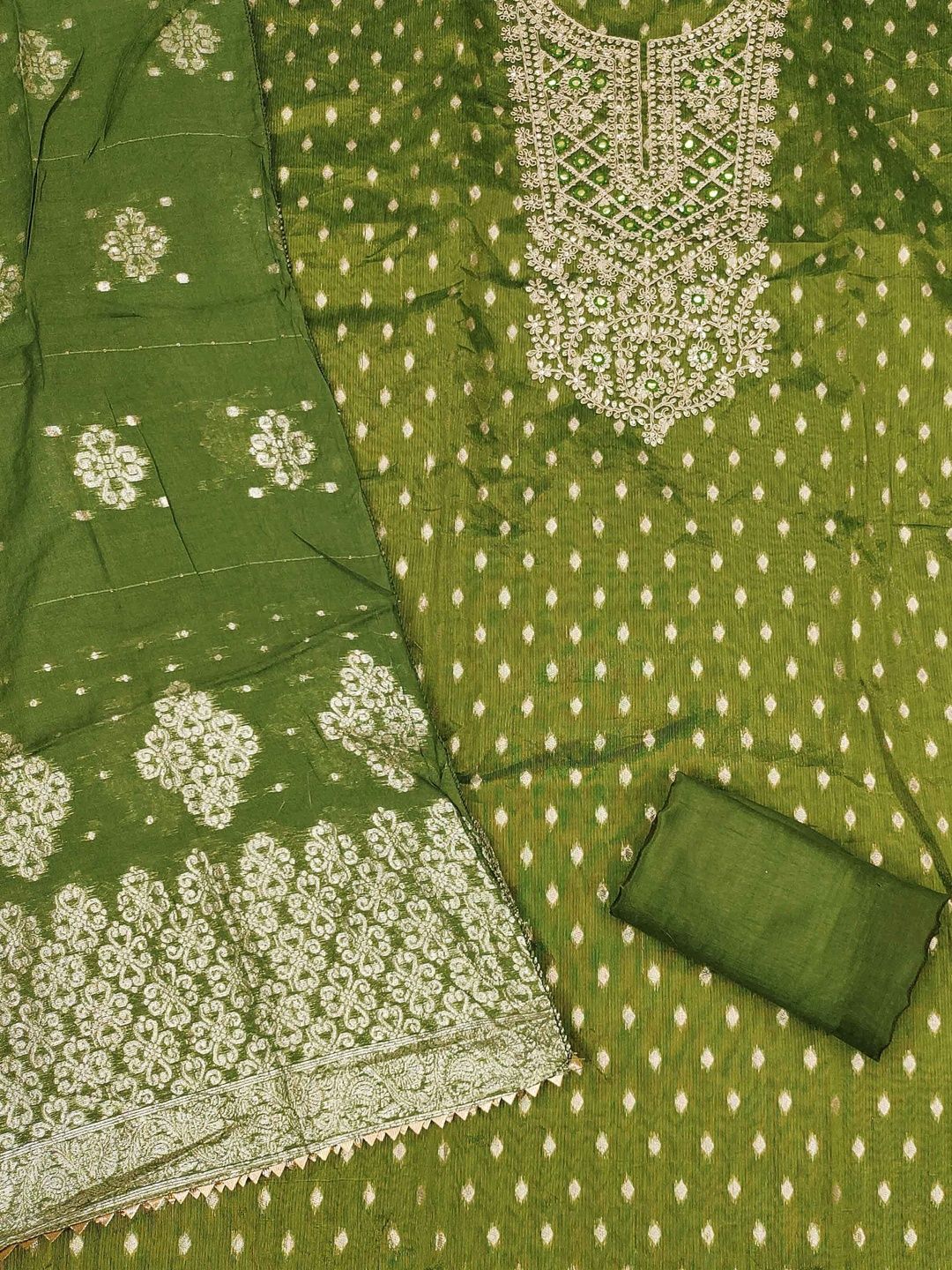 KALINI Women Silk Blend Woven Design Dress Material-picture-14