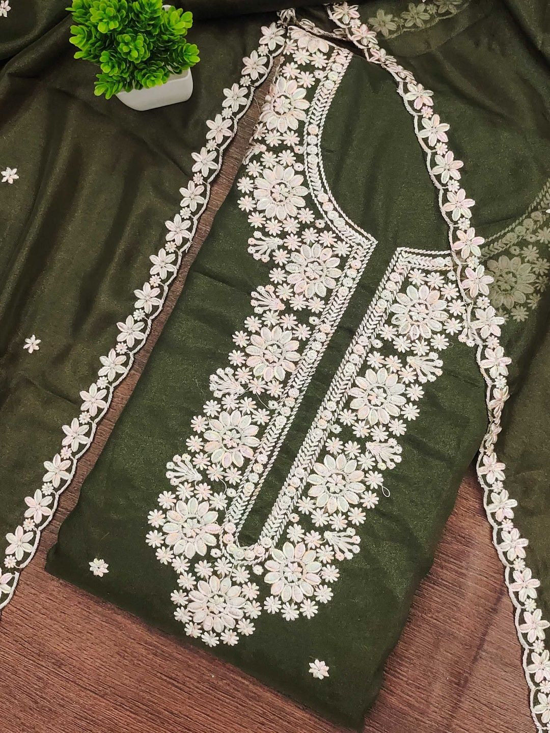 KALINI Women Poly Georgette Embroidered Dress Material-picture-10