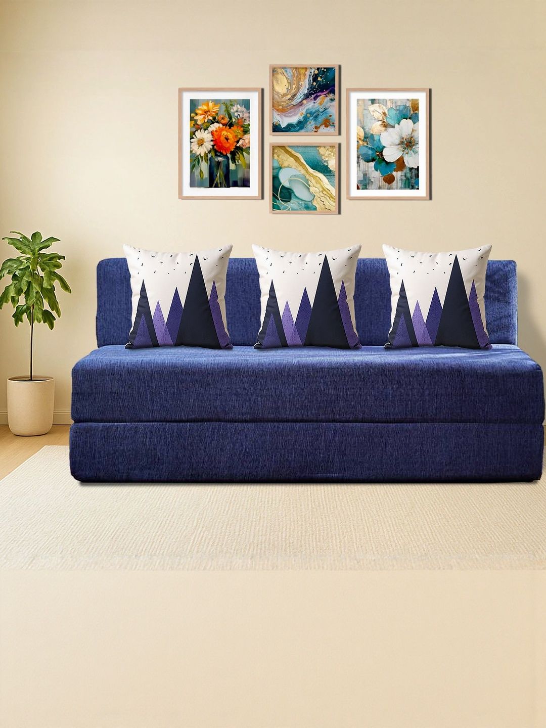 Clex Blue Blended of Style Comfort and Versatility in a Sofa Cum Bed