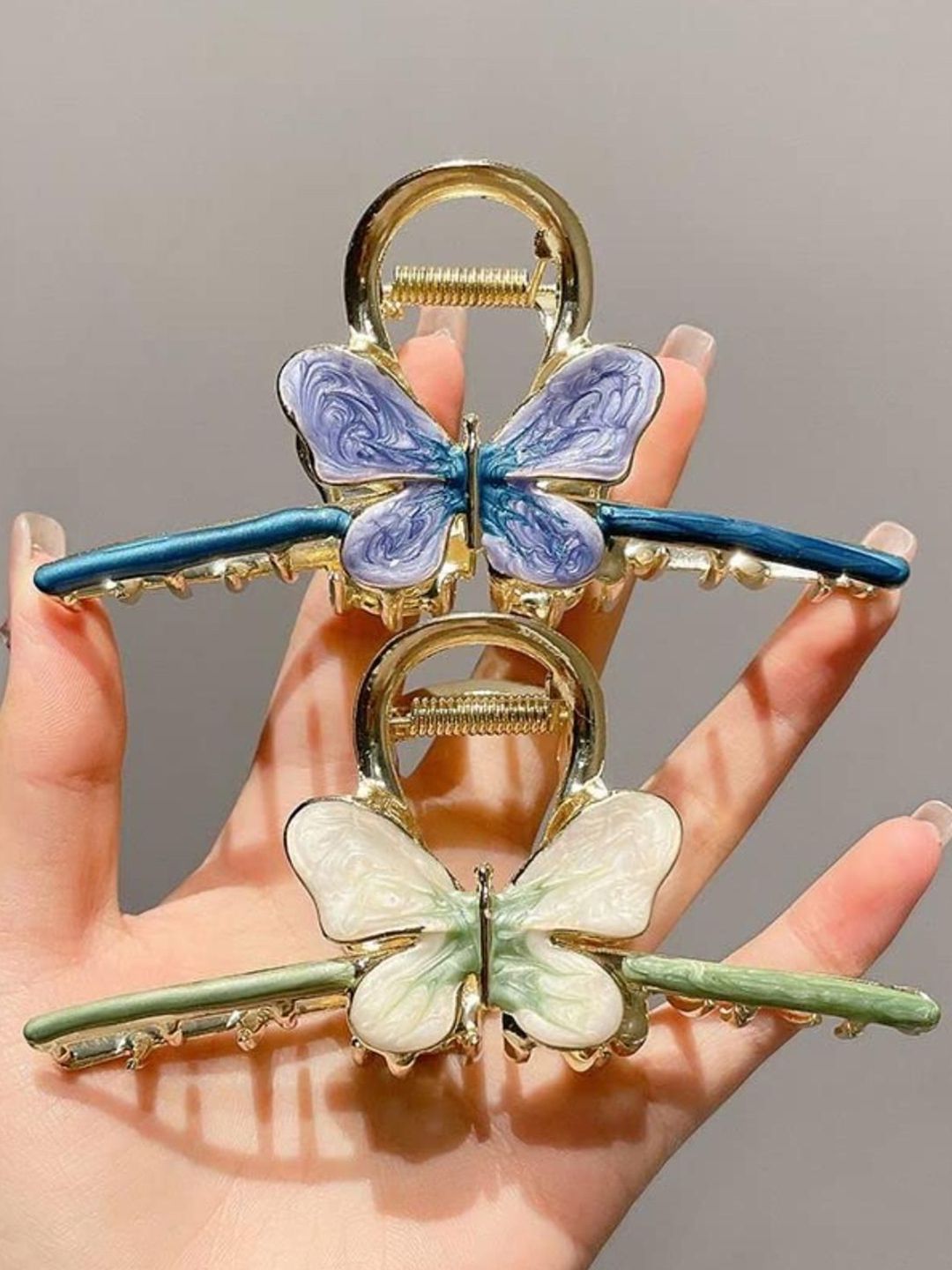 DN Creation Women Set Of 2 Assorted Butterfly Clutcher Clips-image-23