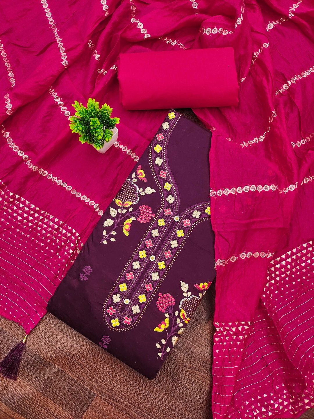 KALINI Women Cotton Blend Embroidered Dress Material-picture-17