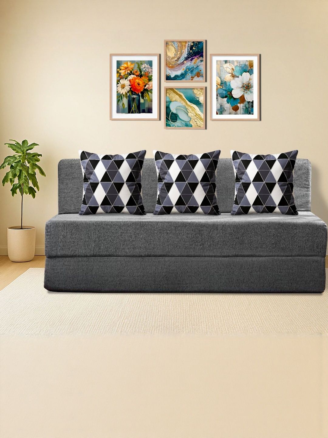 Clex Grey Sofa Cum Bed Inflatable Sofa and Bed