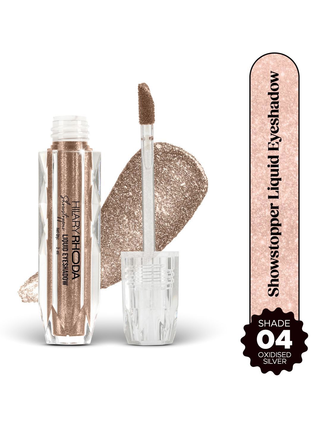 Hilary Rhoda Liquid Shimmer Eyeshadow - 2 ml - Oxidized Silver - 04-picture-51