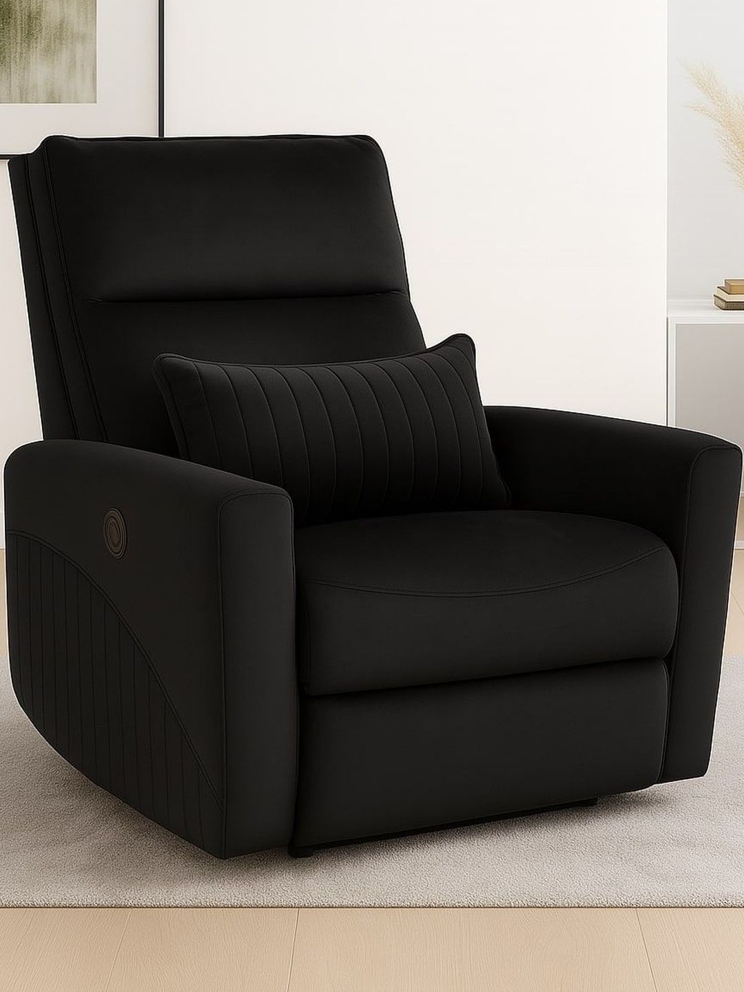 SOLIS Royale - The Desired Comfort Black Revolving Solid Recliner sofa