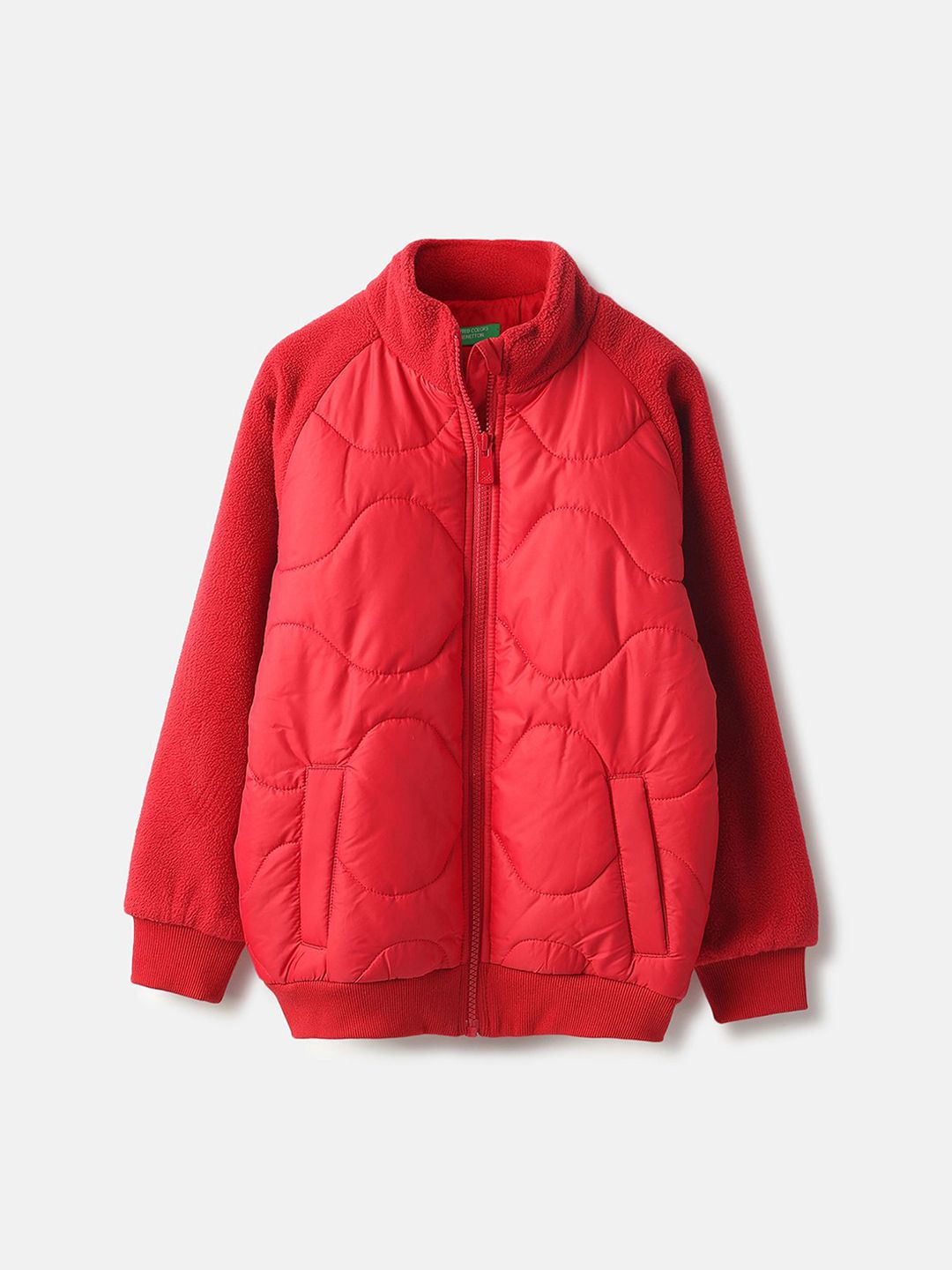 United Colors of Benetton Boys Stand Collar Self Design Puffer Jacket-picture-41