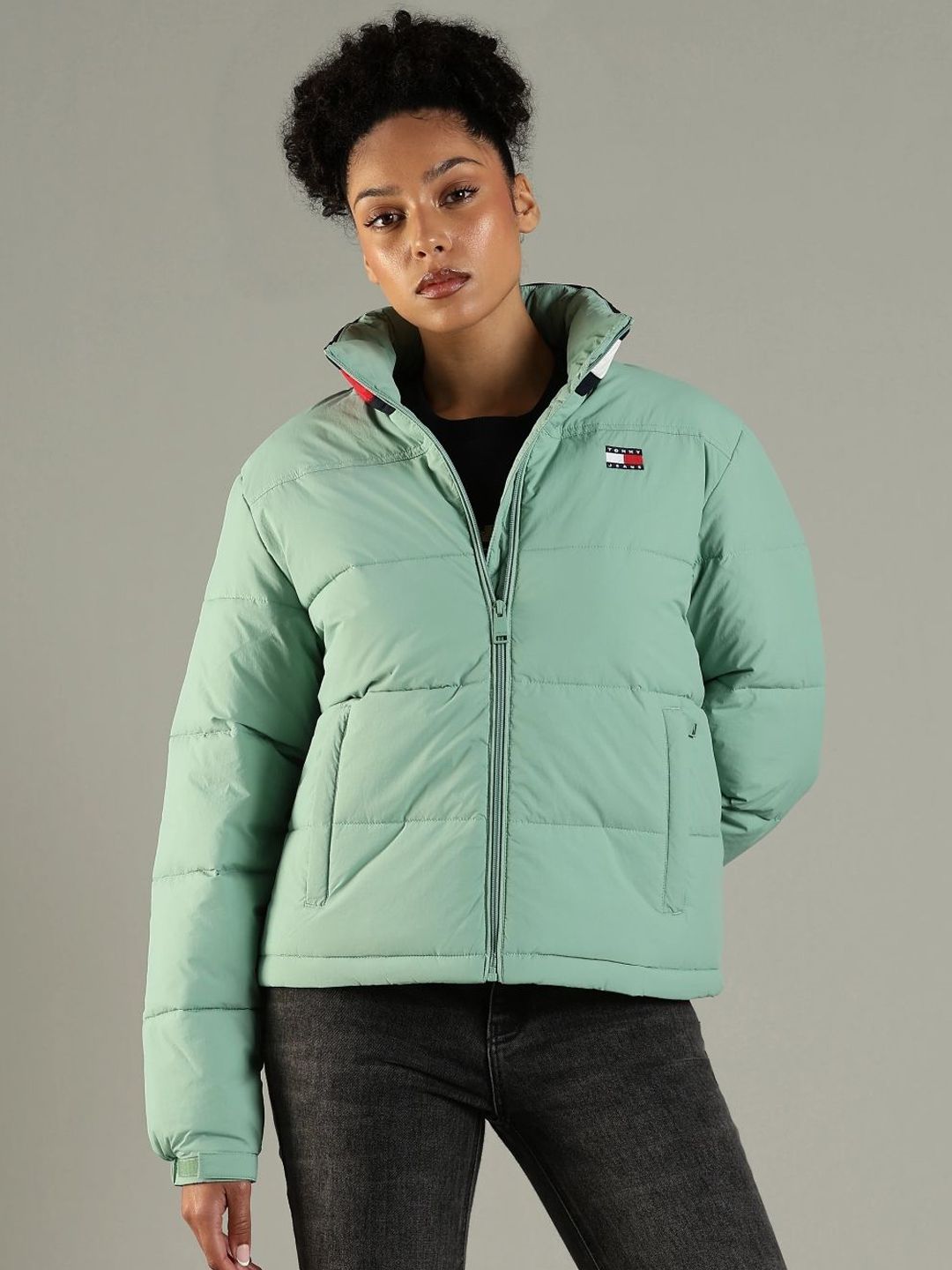 Tommy Hilfiger Women Stand Collar Solid Puffer Jacket-picture-33