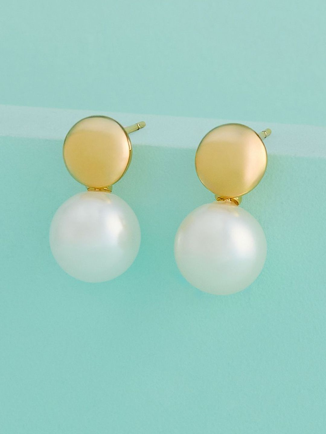 Kushal's Fashion Jewellery Gold-Plated Pearl Zircon Studded Classic Studs-picture-25