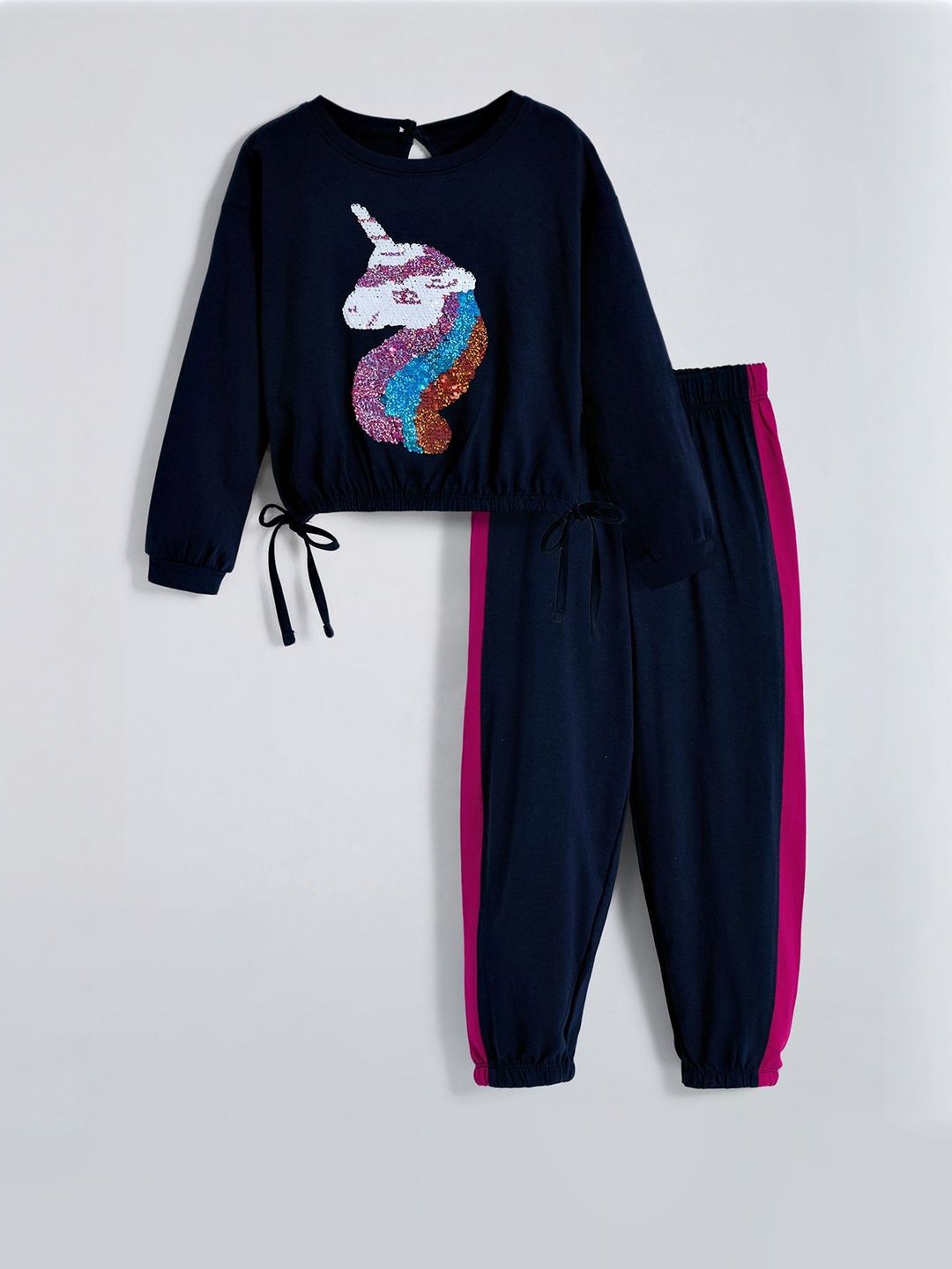 Hopscotch Girls 2-Pc Sequin Embellished Unicorn Jogger Set-picture-14