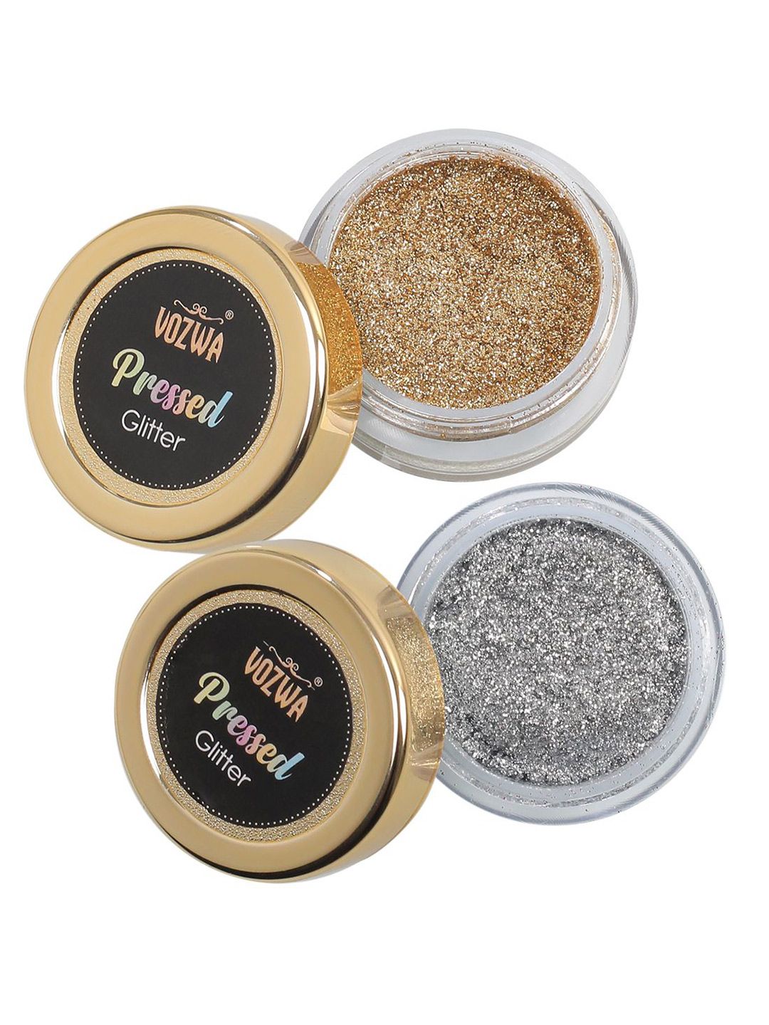 VOZWA Set Of 2 Waterproof Pressed Glitter Eyeshadow - Silver 01 - Gold 03-image-17