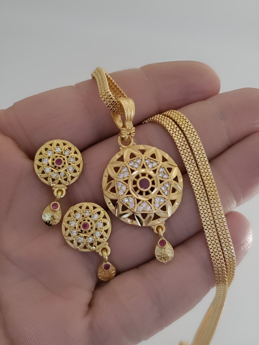 V.K.PAYAL.JEWELLERY Gold Plated Artificial Stones Studded Jewellery set-picture-24