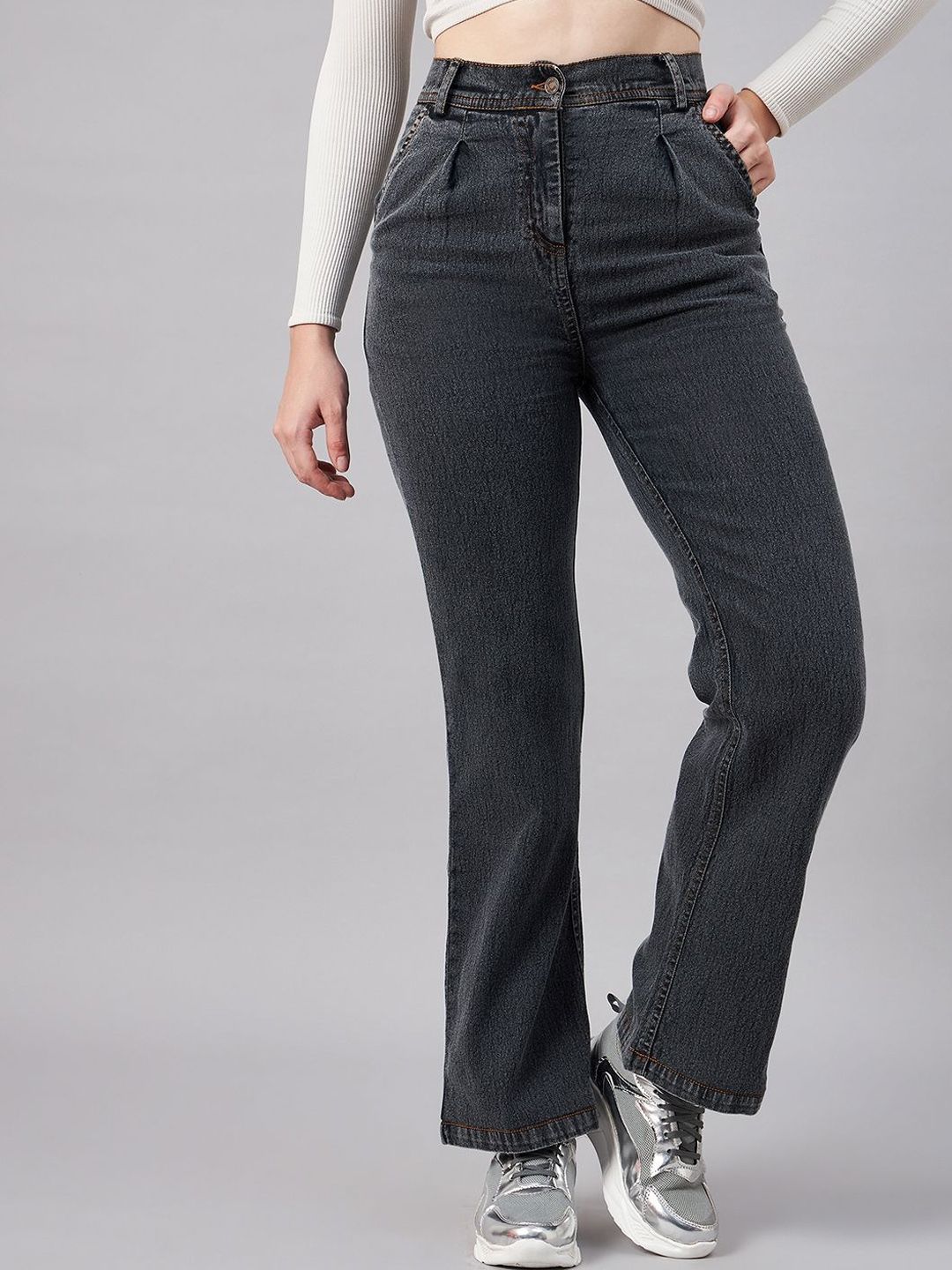 R.Code by The Roadster Life Co. Women Flared High-Rise Stretchable Jeans-picture-11
