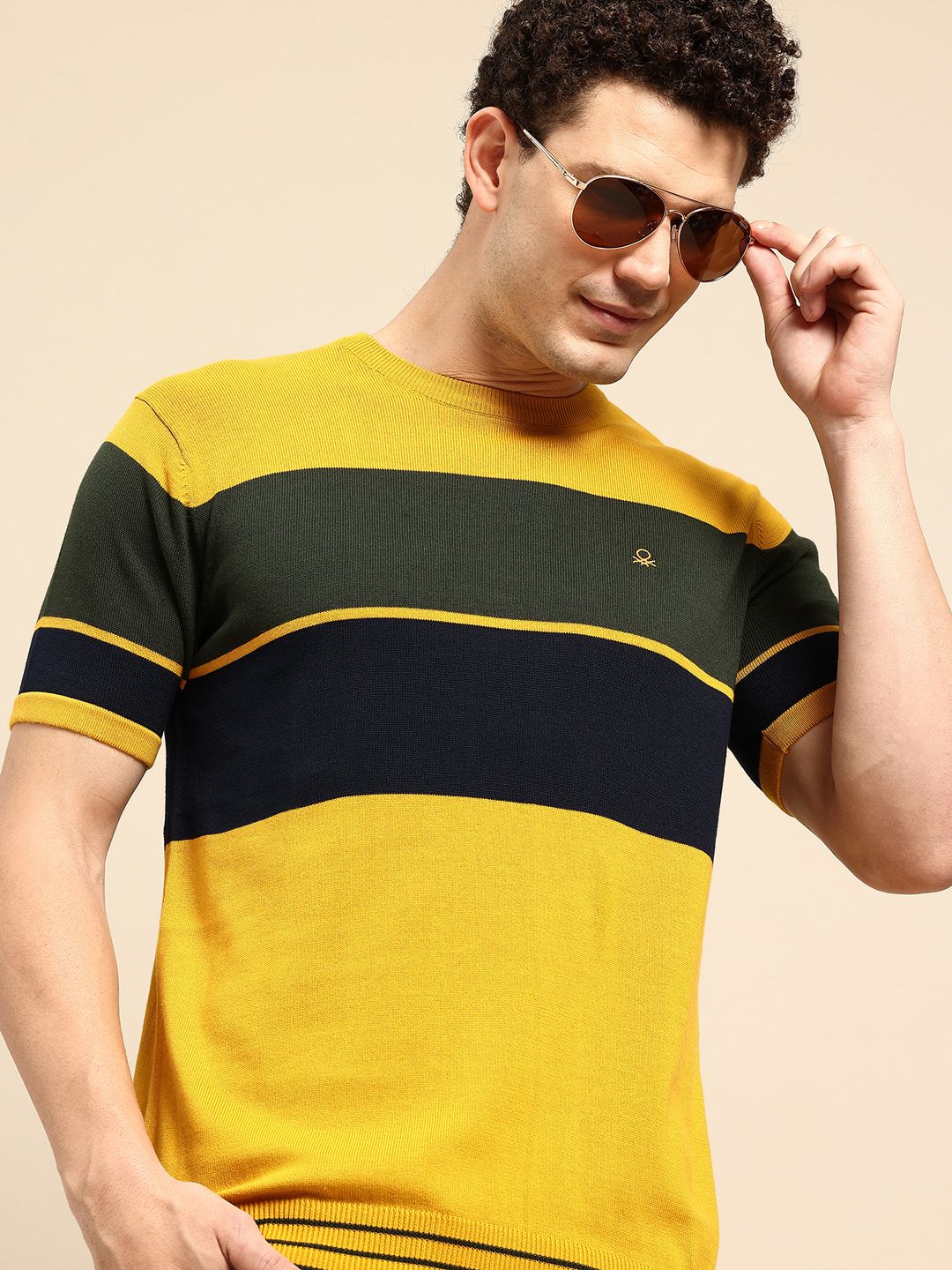 United Colors of Benetton Colourblocked Pure Cotton Pullover-picture-48
