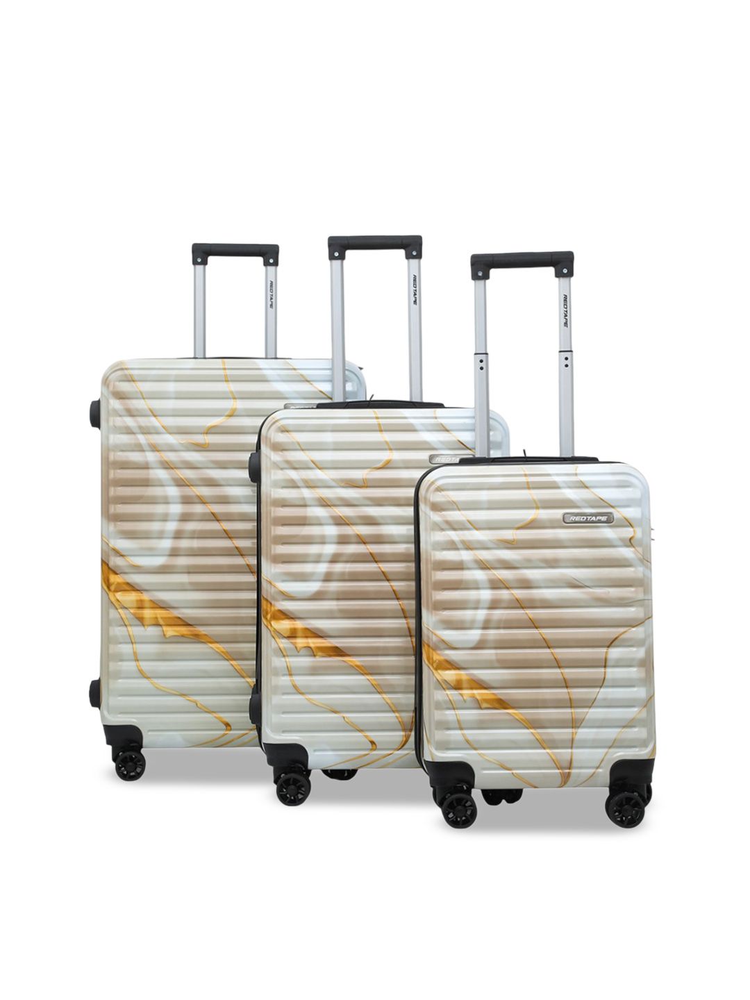 Red Tape Unisex Set Of 3 Printed Hard-Sided Trolley Bags-image-42