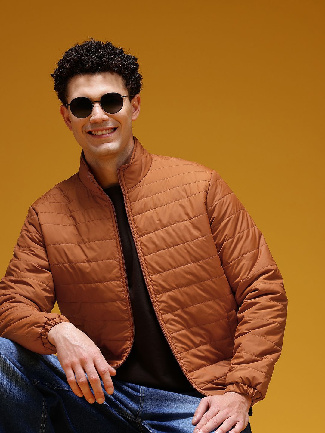 HERE&NOW Mock Collar Bomber Style Padded Jacket-picture-28